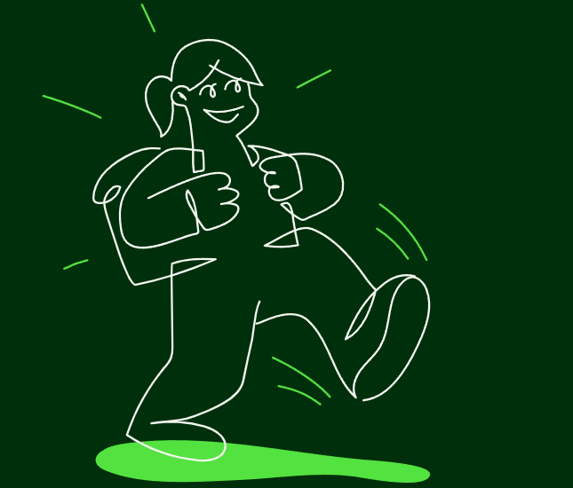 illustrasjon av en som går - Beintøft Miljøagentene