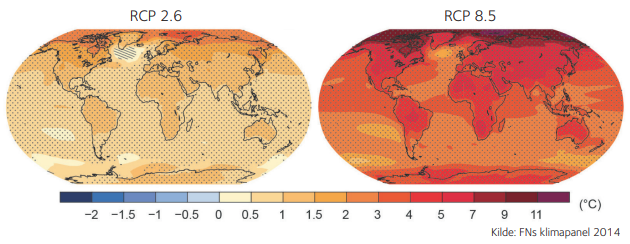 to bilder av jorda som viser at overflatetemperaturen øker - klima i endring miljødirektoratet