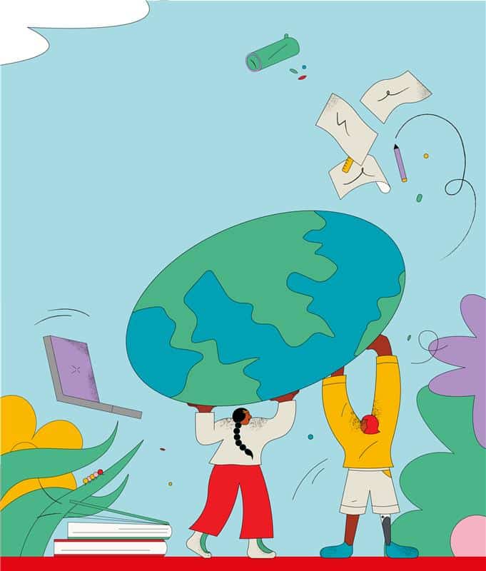 Redd barna, animasjon av barn og jordkloden