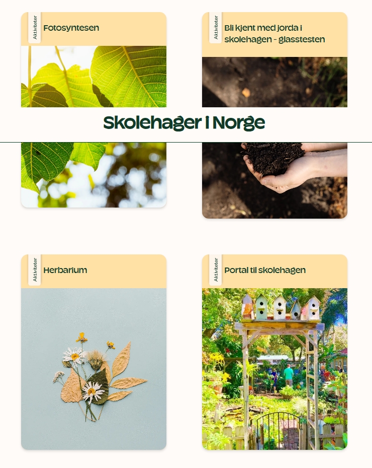 Samleside for skolehage ressurser - Økologisk Norge